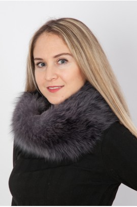 Blue fox fur neck warmer